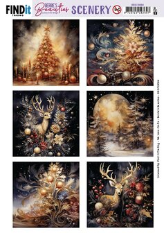 Scenery Push out - Berries Beauties - Frosted Gold Christmas 2 - Square BBSC10064