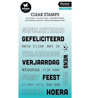 Studio Light Clear Stamp Essentials nr.764 Verjaardag teksten SL-ES-STAMP764 93x139mm