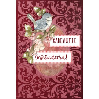 3D and Do -&nbsp; Velvet Cards A6&nbsp; - Precious Marieke - Birds and Berries 3DVC10003