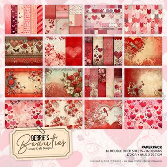 Paperpack - Berries Beauties - Love - A4 BBPPA410007