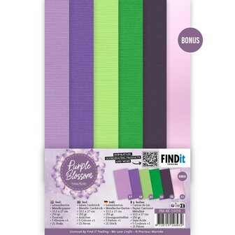 Linen Cardstock Pack - Precious Marieke - Purple Blossom - 4K PM-4K-10034