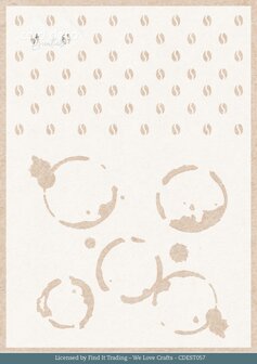 Stencil - Card Deco Essentials - Coffee Spots - A4 CDEST056