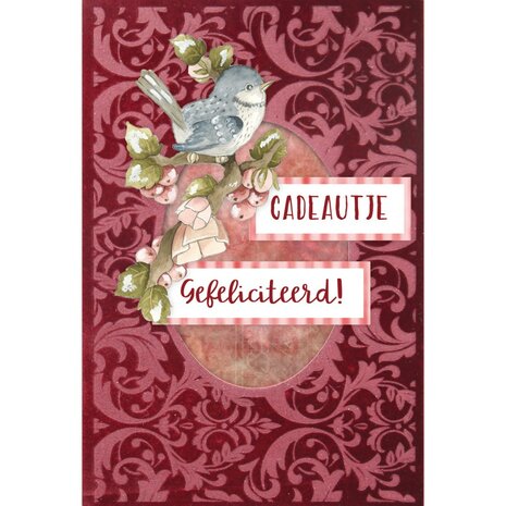 3D and Do -  Velvet Cards A6  - Precious Marieke - Birds and Berries 3DVC10003