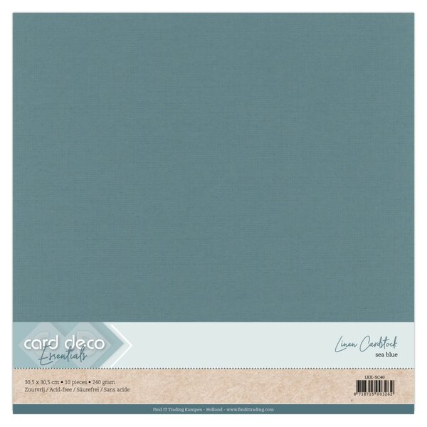 Linen Cardstock - SC - Sea Blue LKK-SC40