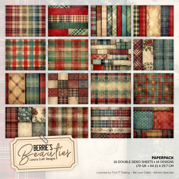 Paperpack - Berries Beauties - Vintage Tartan - A4 BBPPA410004