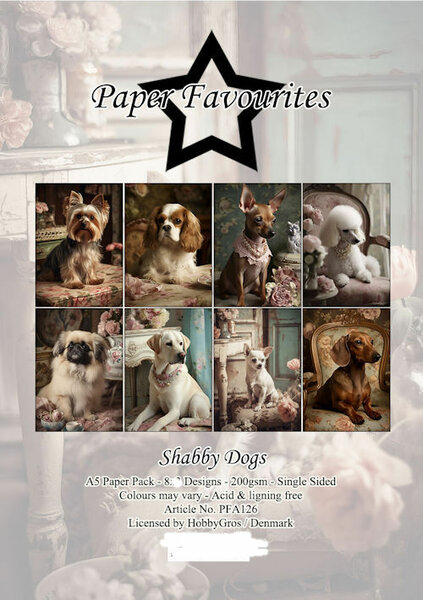 &nbsp; Actiepakketje Paper Favourites Shabby Dogs &nbsp;PFA126&nbsp;