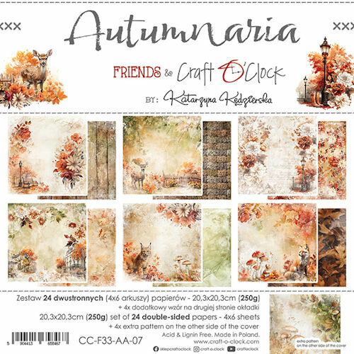 &nbsp; Craft O Clock Paper Pack 20x20 cm Autumnaria &nbsp;CC-F33-AA-07&nbsp;