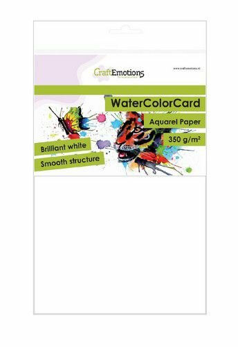 CraftEmotions WaterColorCard - briljant wit 10 vl A5 - 350 gr