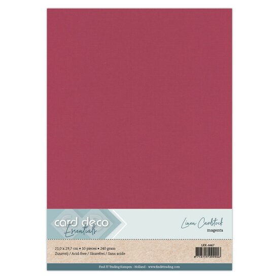 Linen Cardstock - A4 - Magenta LKK-A467