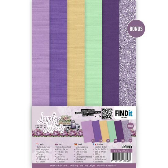 Linen Cardstock Pack - Berries Beauties - Lovely Lilacs - 4K BB-4K-10005