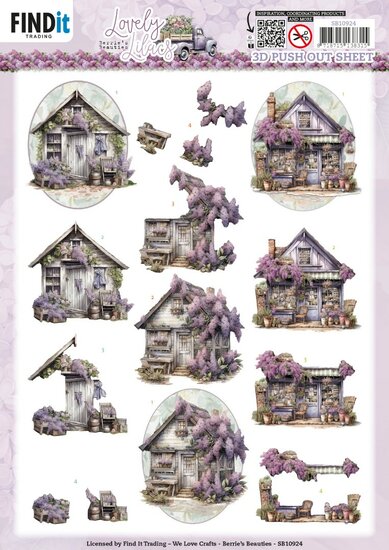 3D Push Out - Berries Beauties - Lovely Lilacs - Lovely Houses SB10924