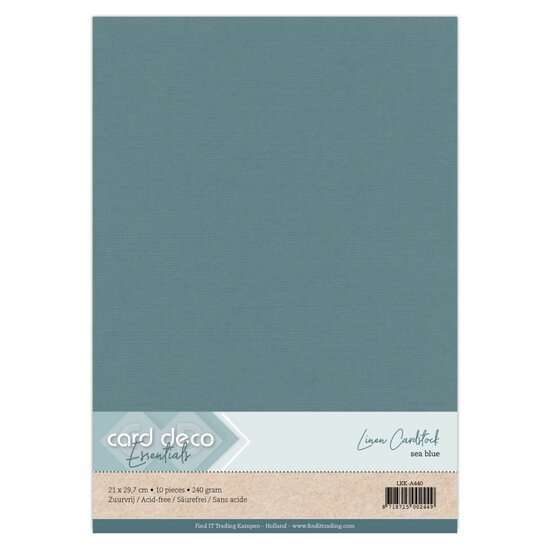 Linen Cardstock - A4 - Sea Blue LKK-A440