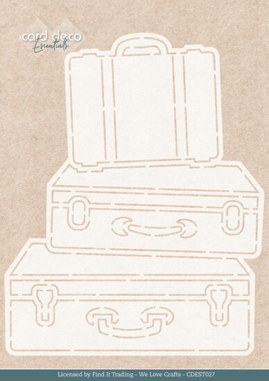 Stencil - Card Deco Essentials - Rose Decorations Suitcase CDEST027