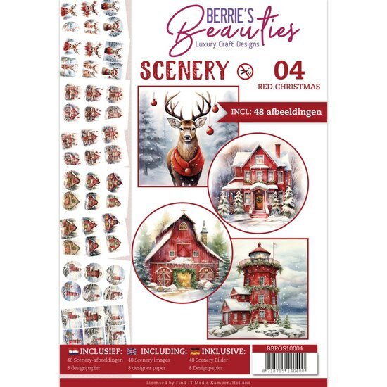 Push-Out Book Scenery  4- Red Christmas BBPOS10004