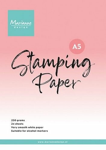 Marianne D Stamping Paper - wit glad A5 CA3195 15x21 cm