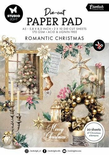 Studio Light Die-cut Paper Pad Romantic Christmas Essentials nr.201 SL-ES-DCPP201 148x210mm