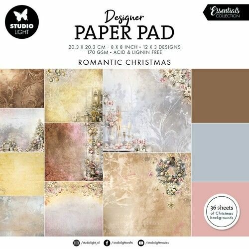 Studio Light Design Paper Pad Romantic Christmas Essentials nr.197 SL-ES-DPP197 203,2x203,2mm