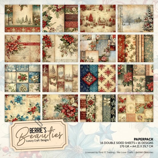 Paperpack - Berries Beauties - Christmas Flowers - A4 BBPPA410002